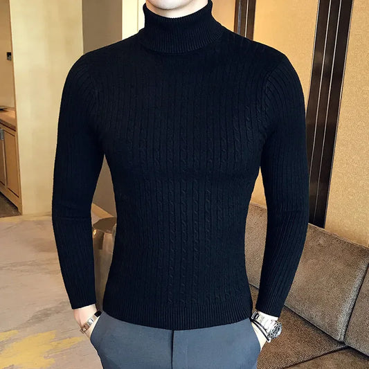 Ascot Ribbed Cashmere Turtleneck
